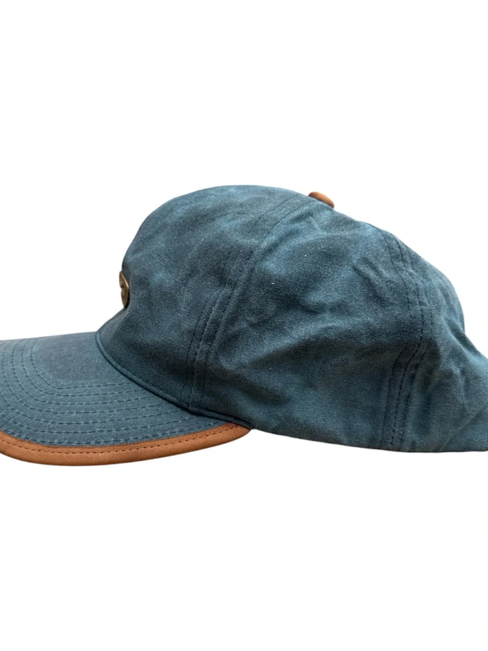 Vintage Nike Teal Golf Cap leather trim  Gold metal Swoosh